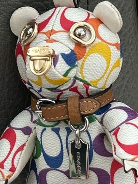 COACH Collectibles Pride Bear Bag Charm Key Ring NWT